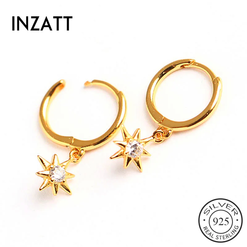 Женские серьги-кольца INZATT вечерние серьги из стерлингового серебра 925 пробы с