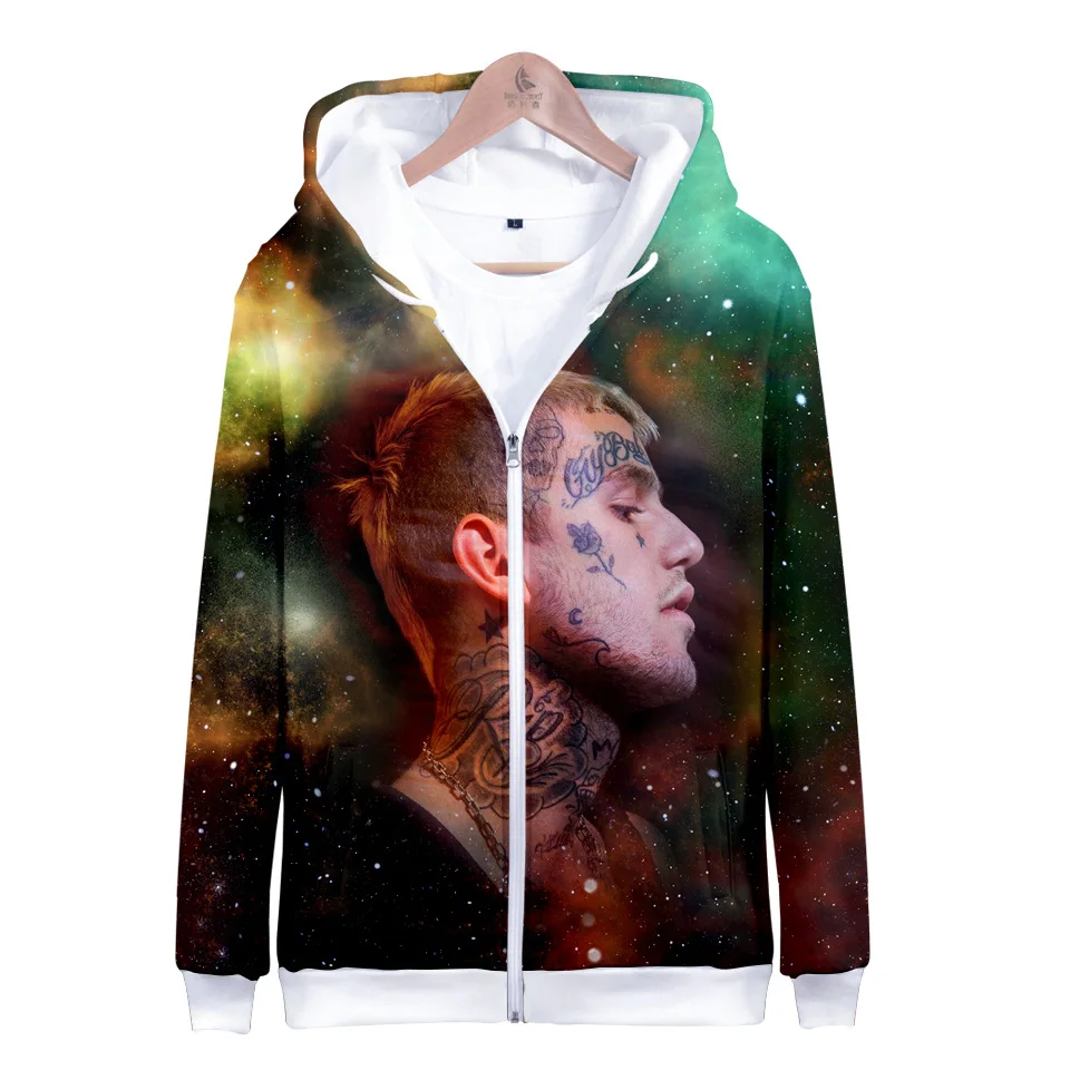 

New Lil Peep and XXXTentacion Men Women Hoodie Sweatshirt Zipper Long Sleeves 3D Printed Jacket Harajuku Kpop OversizeTracksuit