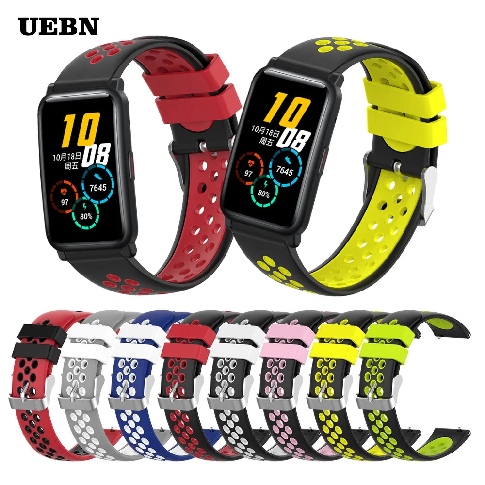 Ремешок UEBN силиконовый спортивный для Huawei Honor Watch ES сменный Воздухопроницаемый