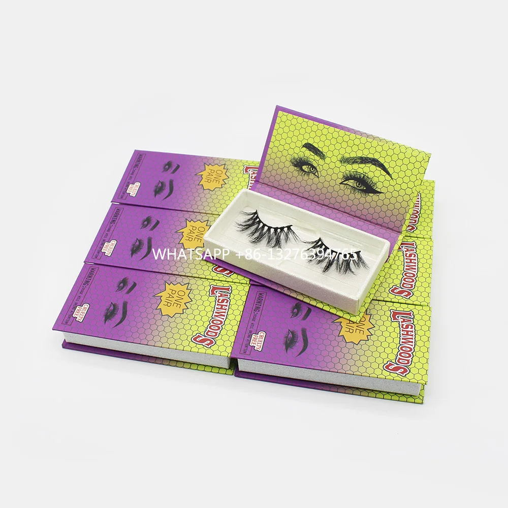 

Yellow-purple Gradient Lashes Boxes With Tray 20PCS Hot Sale Custom Lashbox Packaging With Logo 8 Colors Can Choose