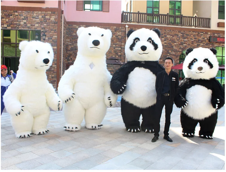 Надувные костюмы панды вечерние рекламы Косплэй плюшевые героинь мультфильма