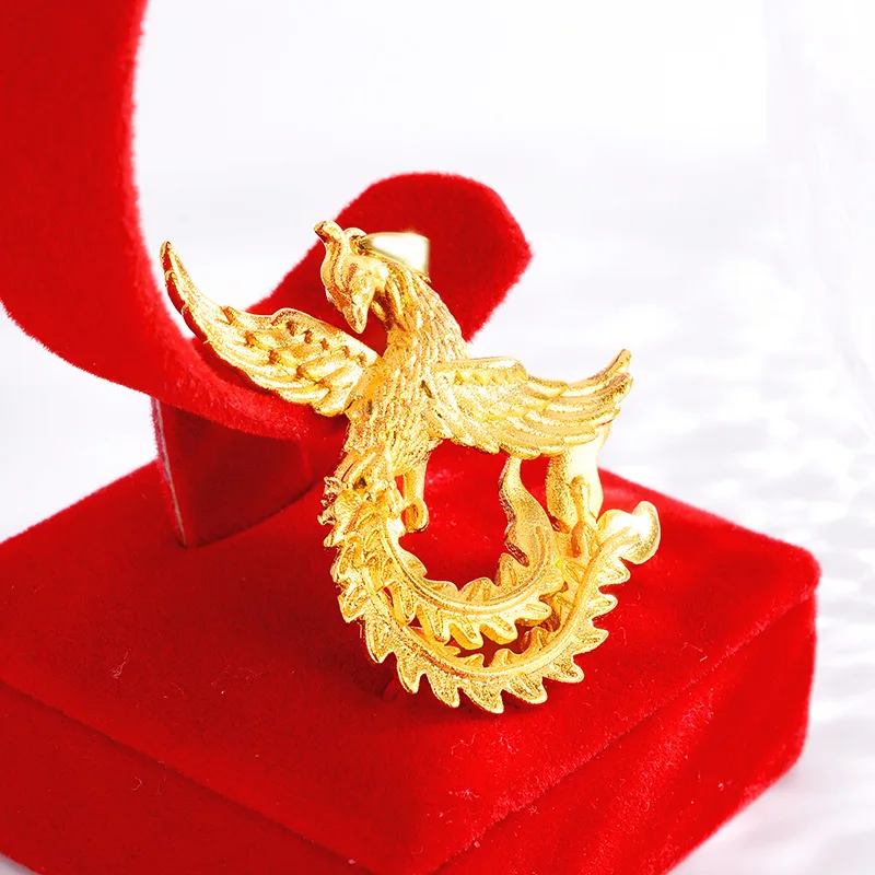 

Простой золото 14K кулон для женщин вечерние для дня рождения подарок 3D ожерелье с Фениксом кулон ювелирные изделия Темперамент Подарок на г...