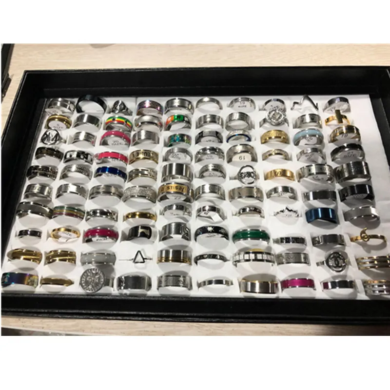 Ювелирные изделия из нержавеющей стали кольцо 100 шт./кор. геометрический дизайн