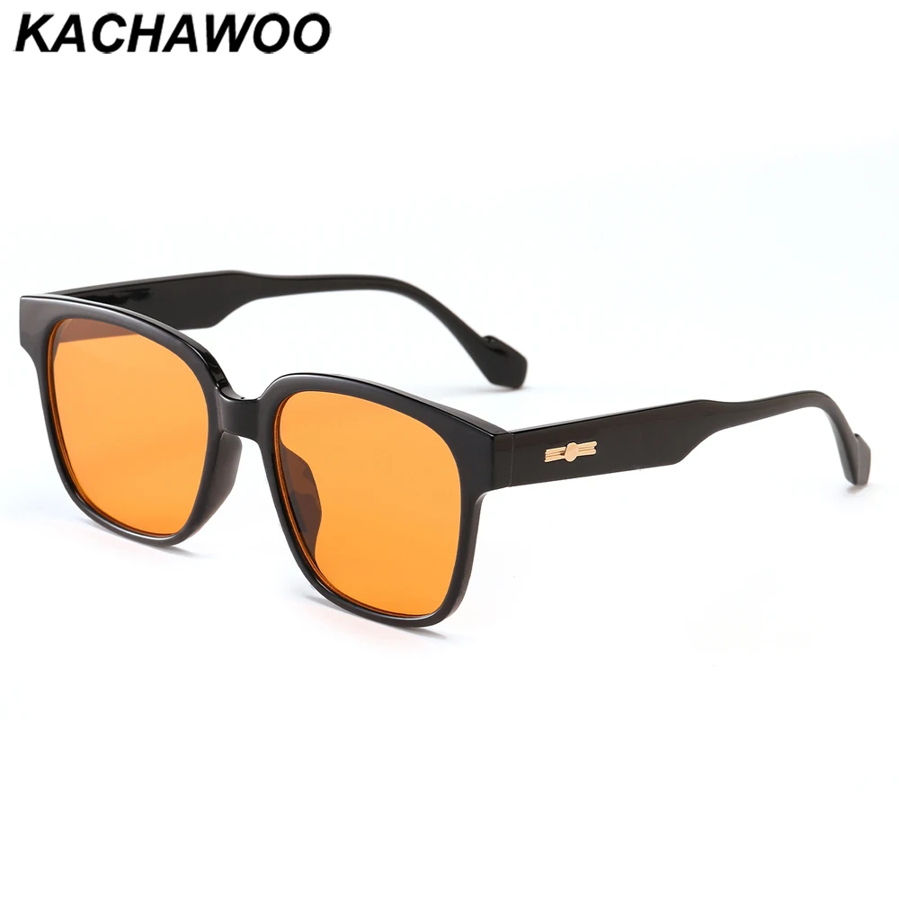 

Kachawoo orange big frame square sunglasses women Korean style fashion sun glasses for men outdoor gradient lens pink brown 2022