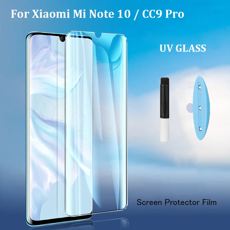 

UV Tempered Glass for Xiaomi Mi Note 10 lite 11 12 Pro Liquid Screen Protector Xiomi CC9 12X 12s Note10 Mix4 Ultra Civi 1S Film