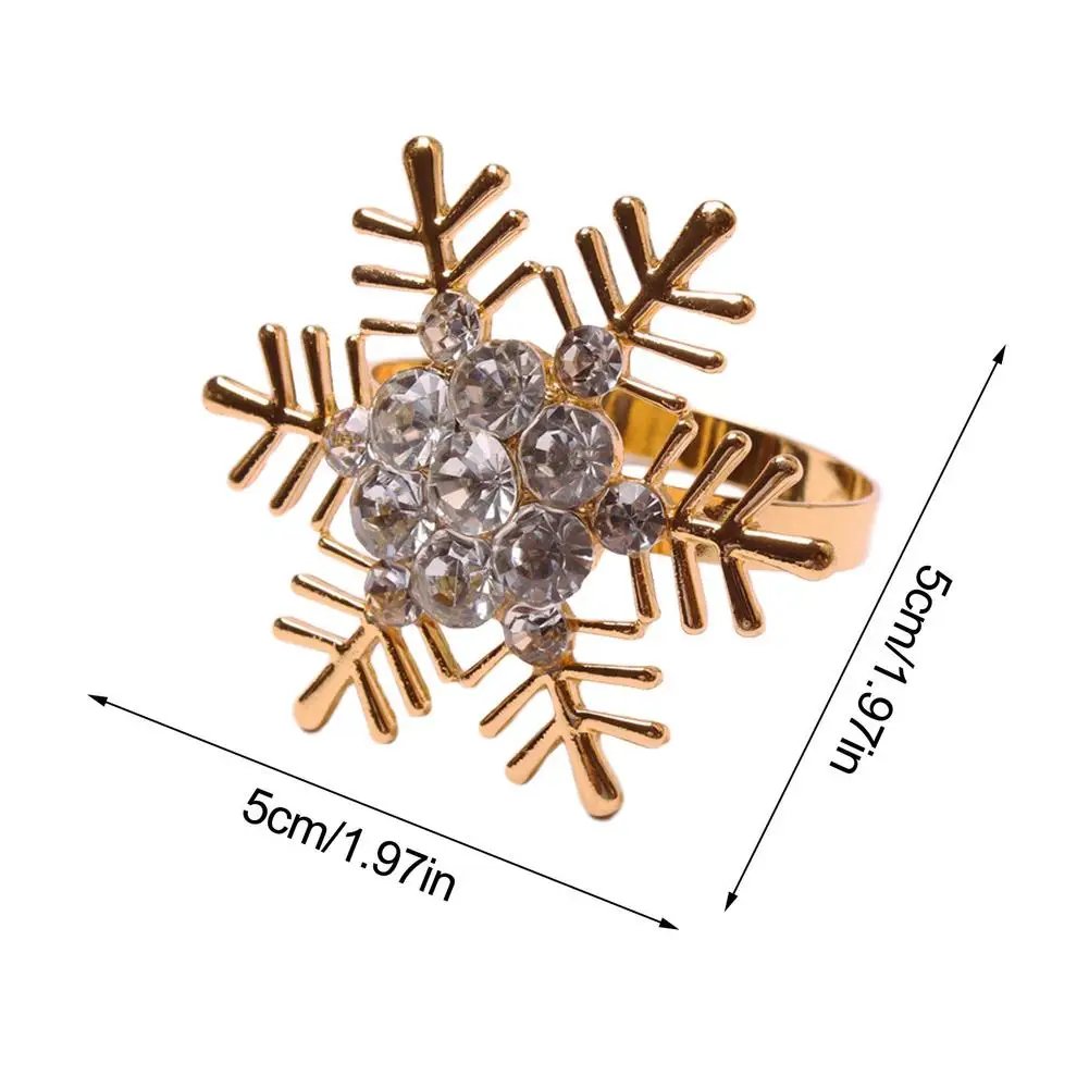 1/5 шт. Рождественская Снежинка кольца для салфеток сверкающими серебристыми