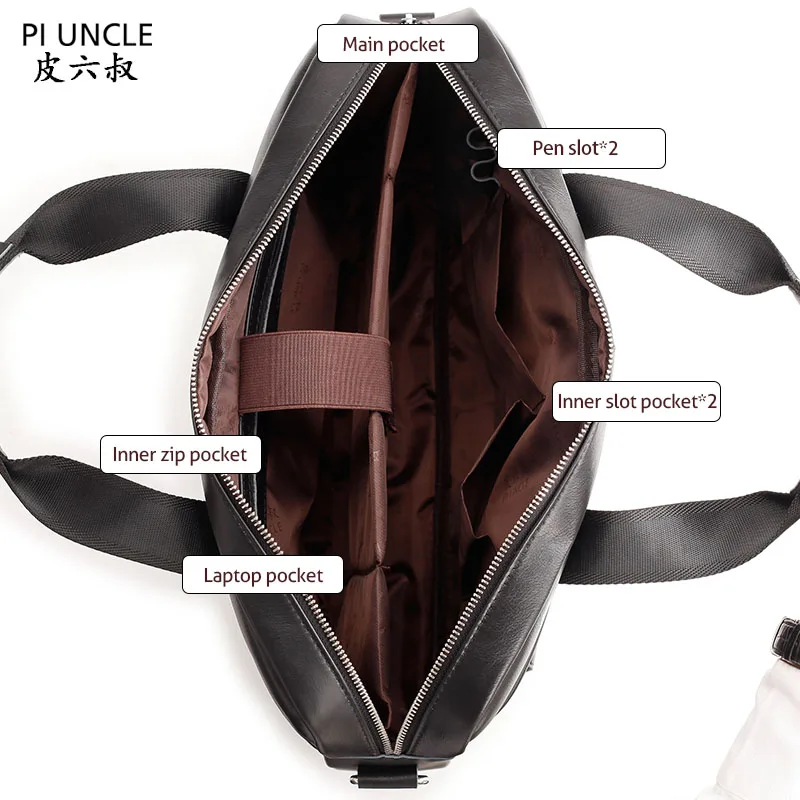 Мужской портфель из натуральной кожи для ноутбука 15 6 дюйма | Багаж и сумки