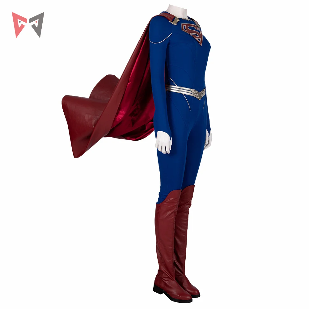 New Movie Supergirl  Cosplay Costume Custom Made V Series Cloak Jumpsuit Boots  One-piece For Girl Women Halloween Anime