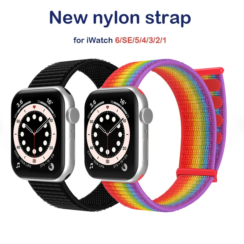 

Ремешок нейлоновый для Apple Watch Band 45 мм 41 мм 44 мм 42 мм 40 мм 38 мм, браслет для наручных часов IWatch Series 7 6 SE 5 4 3 2 1