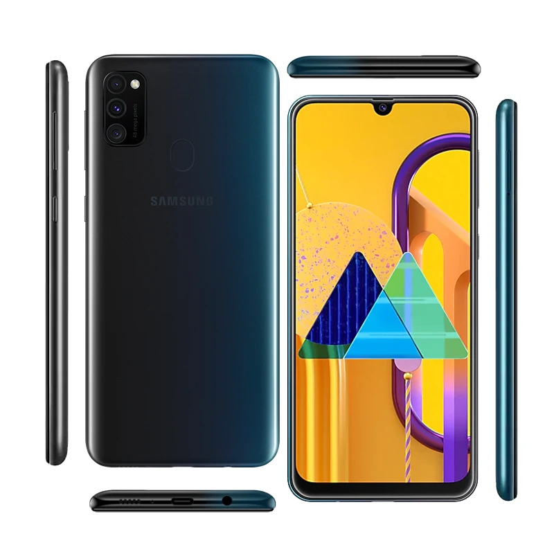 Смартфон Samsung Galaxy M30s с операционной системой Android, дисплеем sAMOLED 6,4 дюйма, 6 ГБ оперативной памяти, 128 ГБ встроенной памяти, восьмиядерным процессором, батареей на 6000 мАч, тройной камерой на 48 МП.