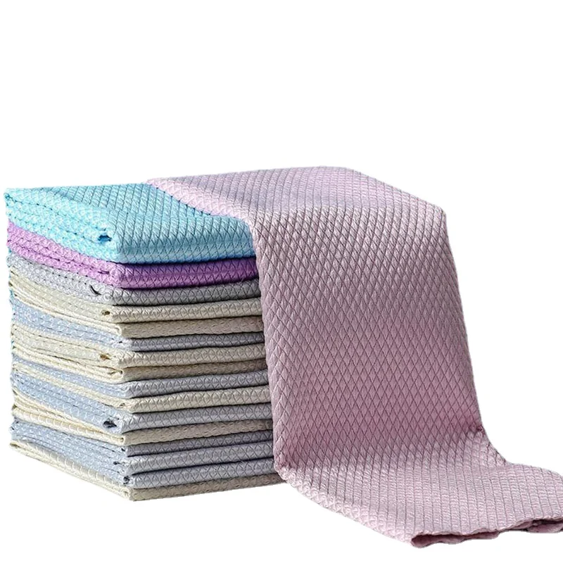 

5 pcs Household Cleaning Products Cloth Fish Scale Rag for Glass Clean as Soon as You Wipe It Kitchen Tools Microfiber for Glass