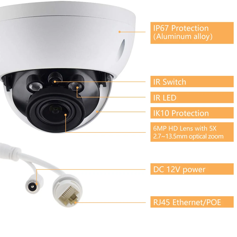 Сетевой видеорегистратор Dahua IPC HDBW4433R ZS 4MP мини IP Камера 2 7 13 5 мм 5xzoom H265 POE CCTV