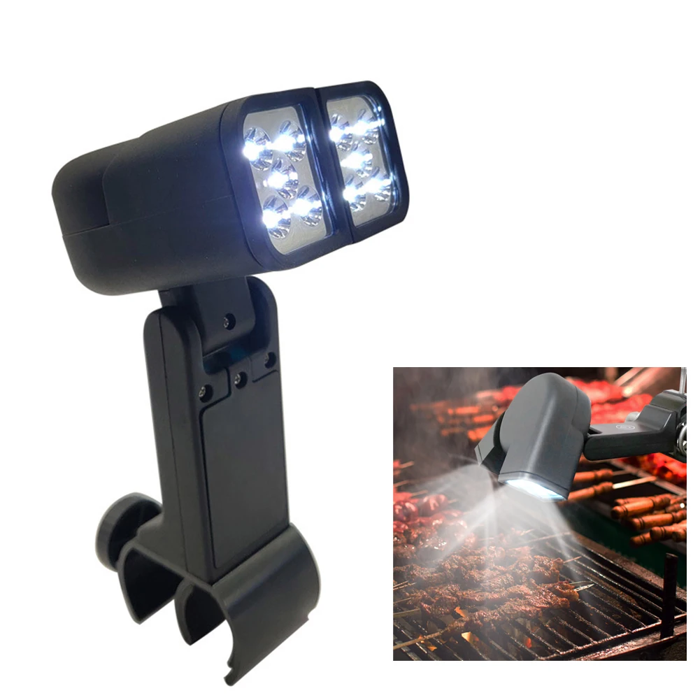 

Heat Resistant LED Lamp Night Fishing Grill Lights Multifunctional Tools Rotatable Double Head Waterproof For BBQ Super-Bright