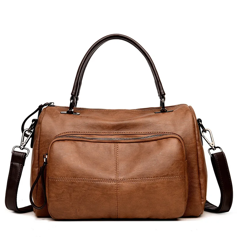 

2021 New Bag Handbag Men's Leather Cross Style Briefcase Business One Shoulder Crossbody Simple Business Bag BBQX222-BBQX223