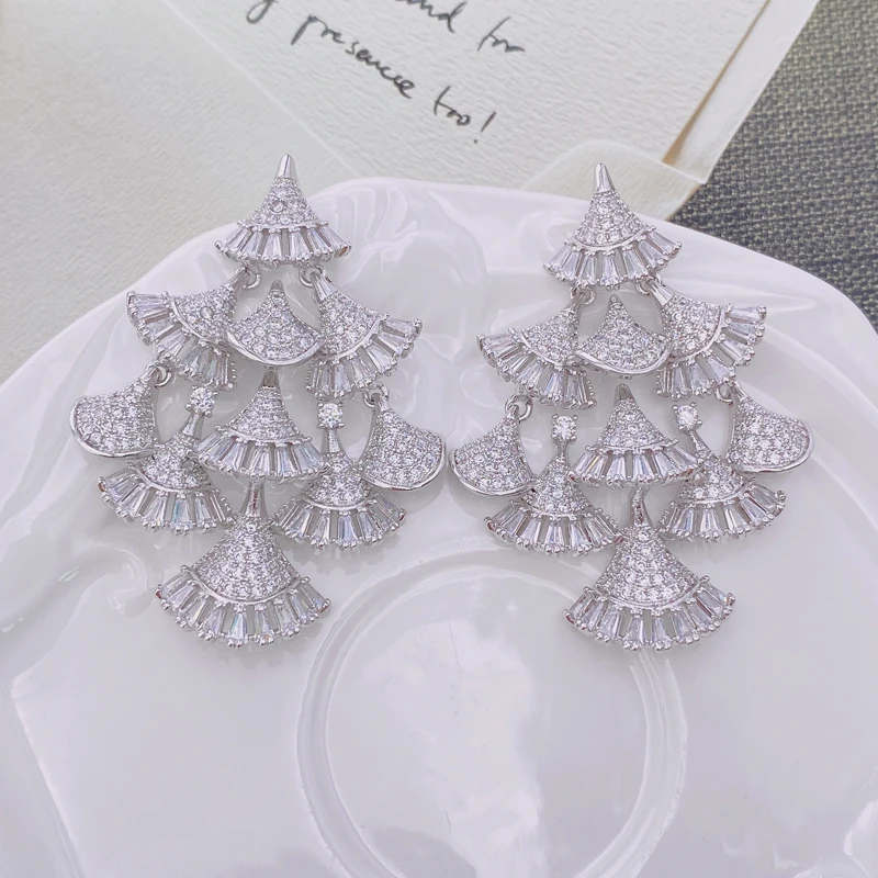 Модные ювелирные изделия Lanyika элегантные большие треугольные серьги-гвоздики с