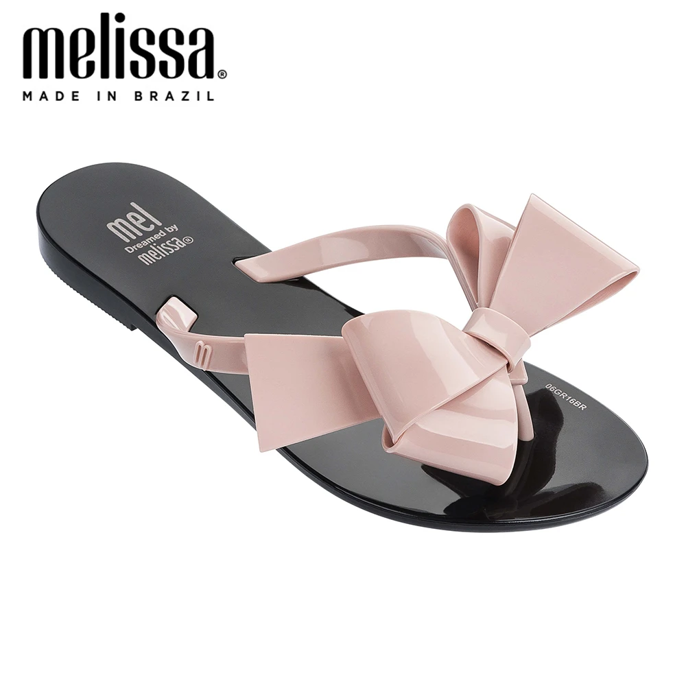Женские сандалии на плоской подошве Melissa шлепанцы с гармоничным бантом