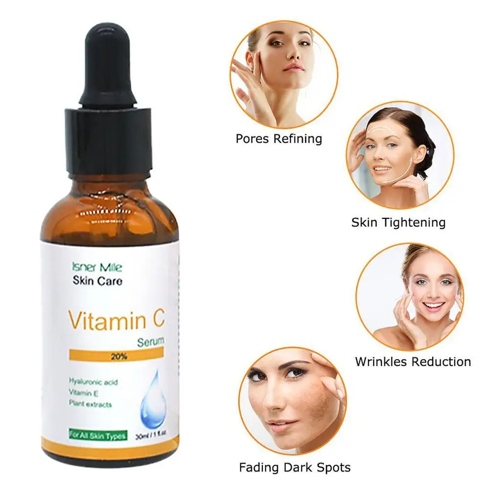 

1Pc 10ml/30ml New Hyaluronic Acid Essence Anti-Aging Vitamin C Face Care Whitening Skin Pure Serum O5M9