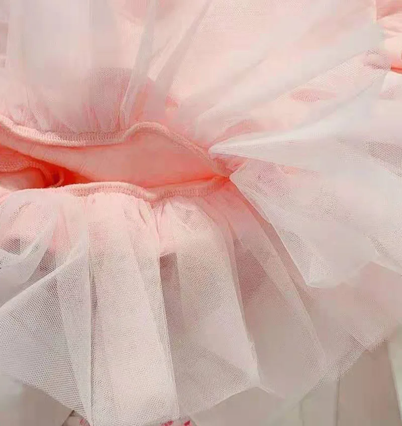

Per-sale Ship In Early March 2021 Spring Toddler Girl Dress Pink Double-sided Jacquard Full Embroidered Dress Size 90-160cm