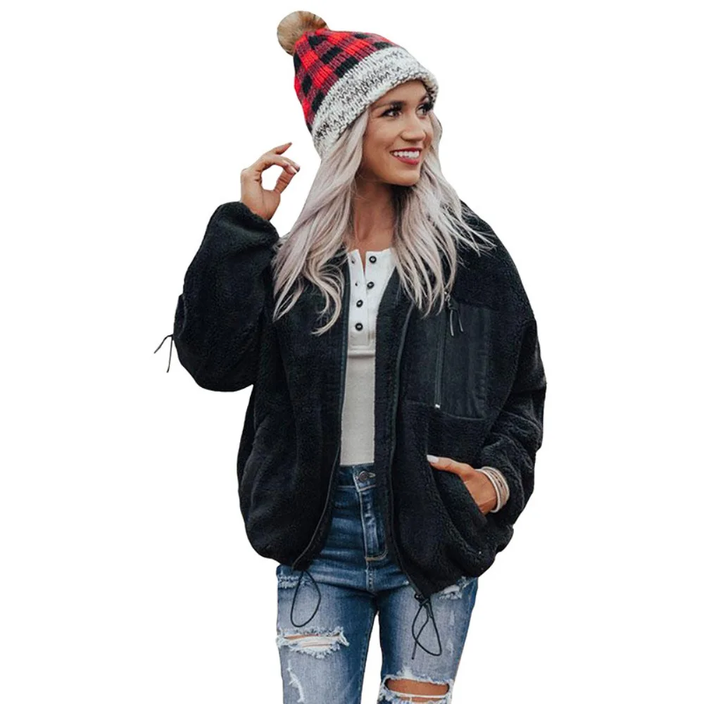 

Autumn Winter Faux Fur Coat Women 2021 Casual Warm Soft Zipper Fur Jacket Plush Overcoat Pocket Plus Size Teddy Coat Female XXL