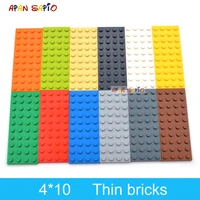 10pcs 4x10 dots diy building blocks thin figures bricks educational creative toys for children size compatible with 3030