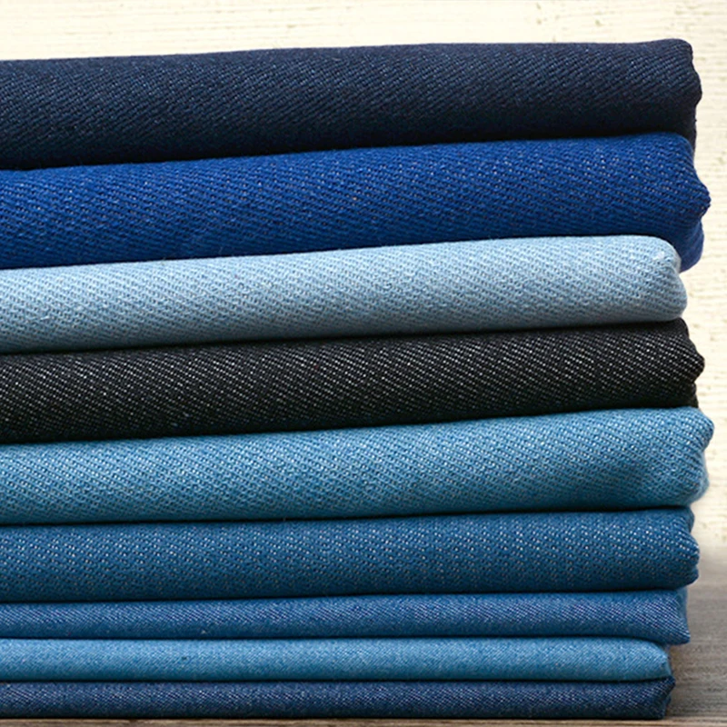 100% algodão denim tecido jeans pano de lavagem jaqueta camisas vestido denim grosso verão fino diy retalhos tecido estofando costura