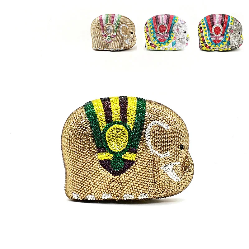 Женский клатч со стразами в виде слона |