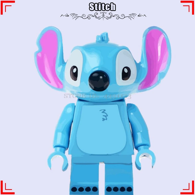 Stitch «История игрушек», «4 Вуди и Джесси Базз Лайтер чужой зург животного строительные кубики, детские игрушки Аниме фильм зеленого цвета в армейском Для мужчин стежка игрушка в виде фигурки - Цвет: Stitch