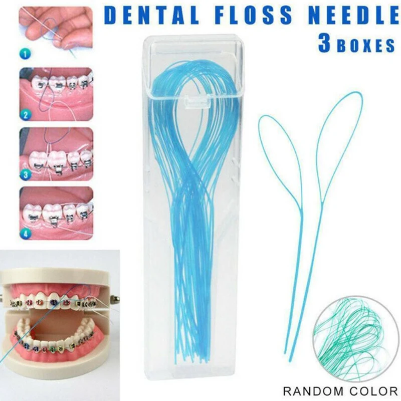 105 шт./3 упаковки зубочистки нитевдеватели между ортодонтическими скобами Гило