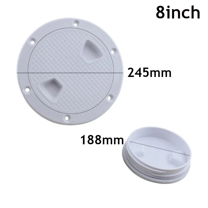 

2pcs ABS Round Deck Inspection Access Hatchs Cover 4/6/8 inch Plastic White Boat Screw Out Deck Inspection Plate For Boat Yacht
