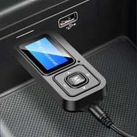 2in1 5 0 bluetooth adapter lcd screen wireless audio bluetooth transmitter receiver for pc tv car 3 5mm aux music adapter