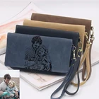 Женский Длинный кошелек из искусственной кожи, с двойной молнией