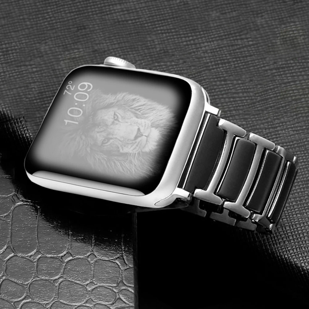 Для apple watch band Series 5 4 44 мм 40 ремешок керамика ссылка браслет 42 38 correa для iwatch 3 полосы