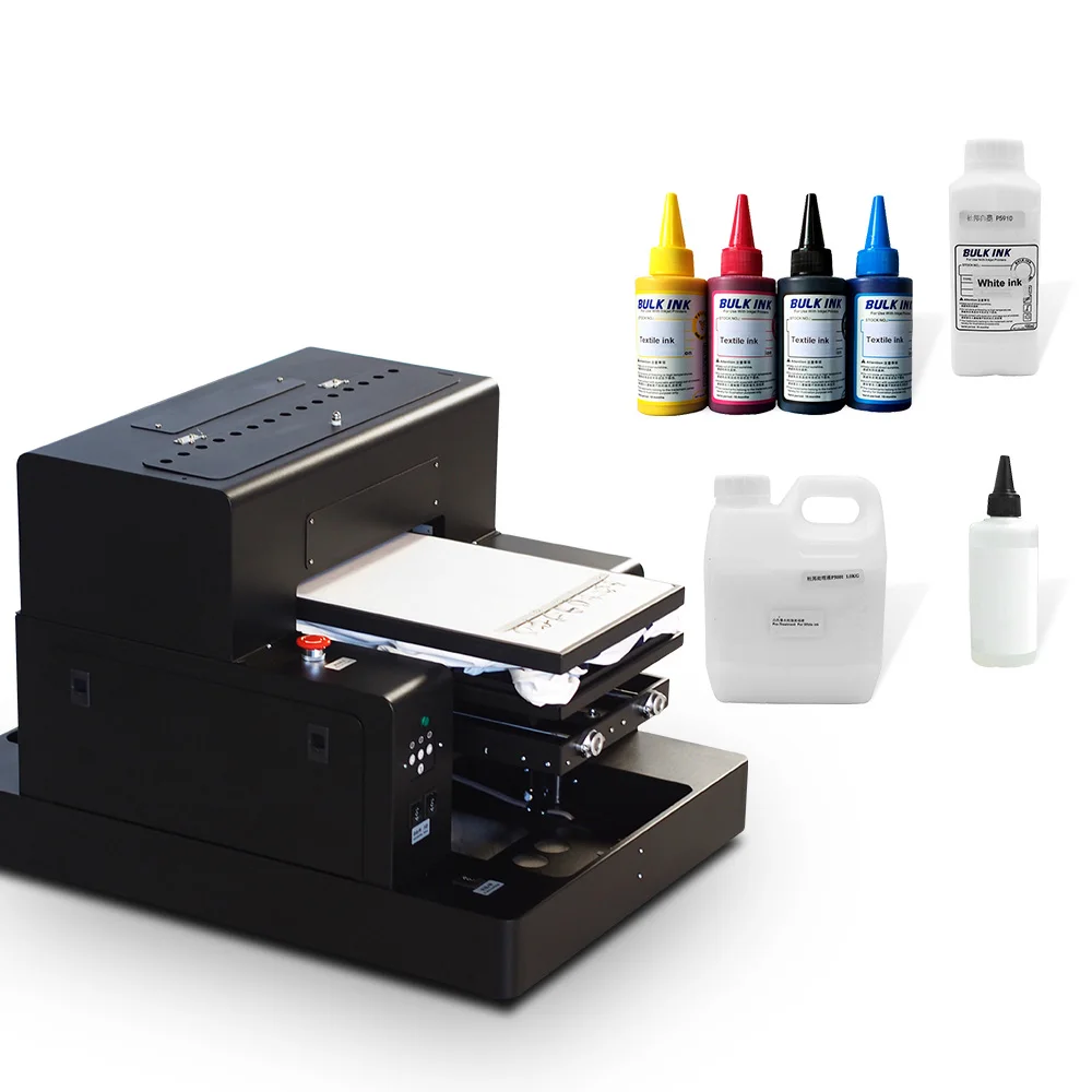 Printer with ink Цвет Солнце Автоматический A3 Размер футболка печатная машина Планшетный dtg принтер темный цвет джинсы принтер с двумя лотками с текстильные чернила - Цвет: Printer with ink