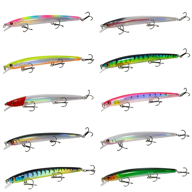 

10pcs Artificial Bait Kit Minnow Fishing Lure 13.5cm 15.4g Wobbler Artificial Hard bait Jerkbait Pesca Peche Carp Fish Tackle