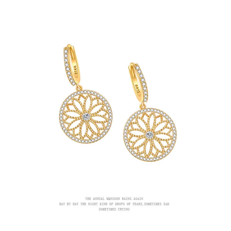 Крошечные трендовые серьги кольца с кубическим цирконием 925 классические