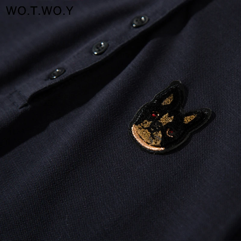 Женское длинное платье до щиколотки WOTWOY черное Хлопковое с аппликацией и