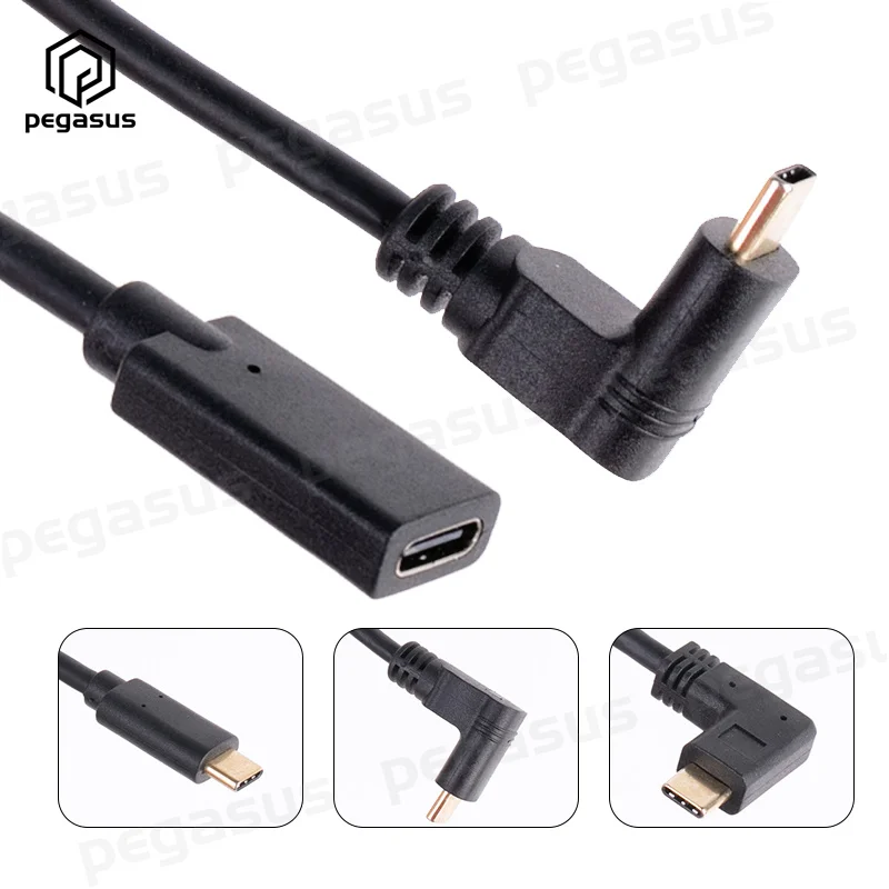 Позолоченный 3 А 10 Гбит/с USB 1 Type-C штекер-гнездо зарядный кабель для мобильного