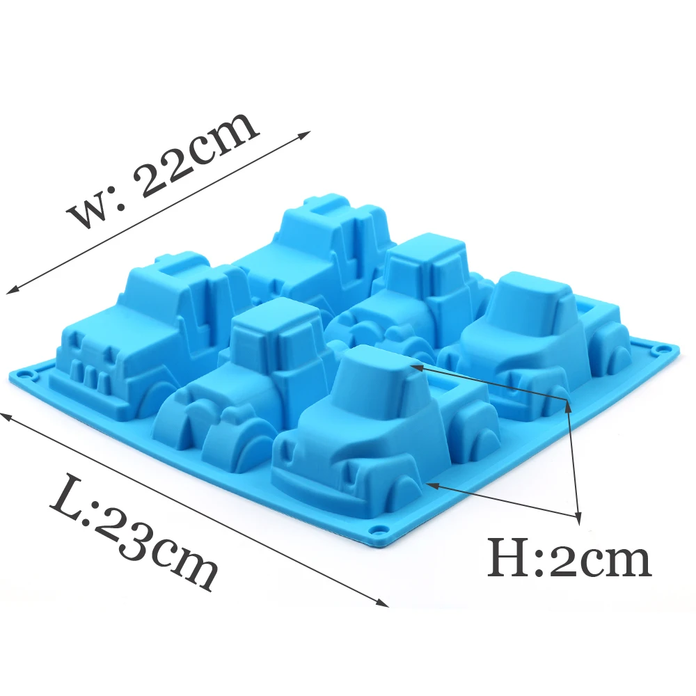 8 Cavity Cartoon Car Shape Silicone Mold Chocolate Muffin Ice Baking Pan Soap Bakeware Kicthen Fondant Cake Decoration Tool | Дом и сад
