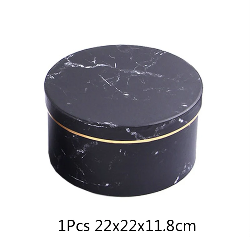 A 1 Pcs 22x22x11.8cm Рождественский креативный Простой Мраморный Стиль Подарочная коробка флорист шляпа Коробки Подарочный пакет конфеты коробка упаковка Цветы Подарки вечерние принадлежности - Цвет: A 1 Pcs 22x22x11.8cm