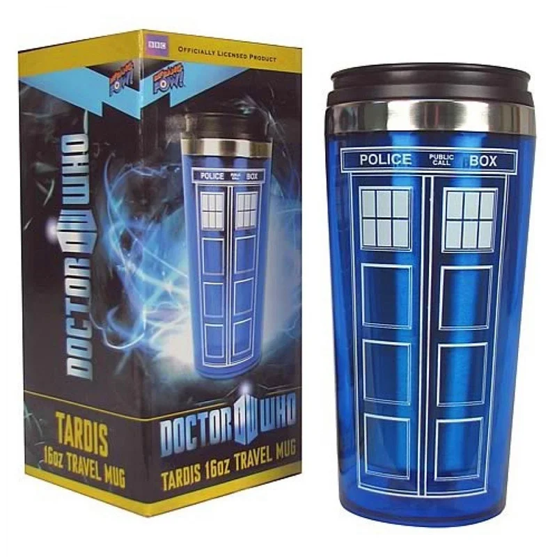 Удивительная дорожная кружка Doctor Who TARDIS объемом 16 унций пластиковая портативная