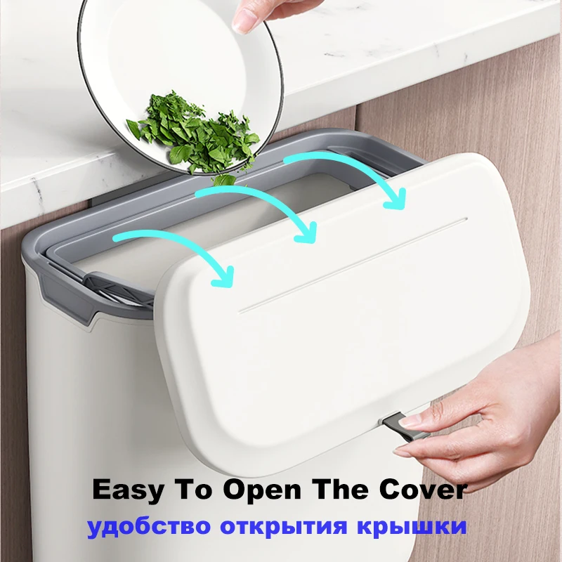 wall mounted hanging trash bin for kitchens cabinet door with lid kitchen trashs bin garbage cans counter bins trash can kitchen free global shipping