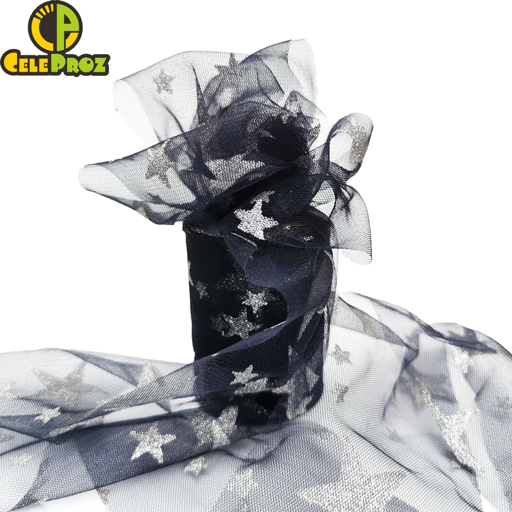 Блестящая Звезда Тюль 8 см 10 12 Блестящий конфетти блесток сетка рулон пачка Pom DIY