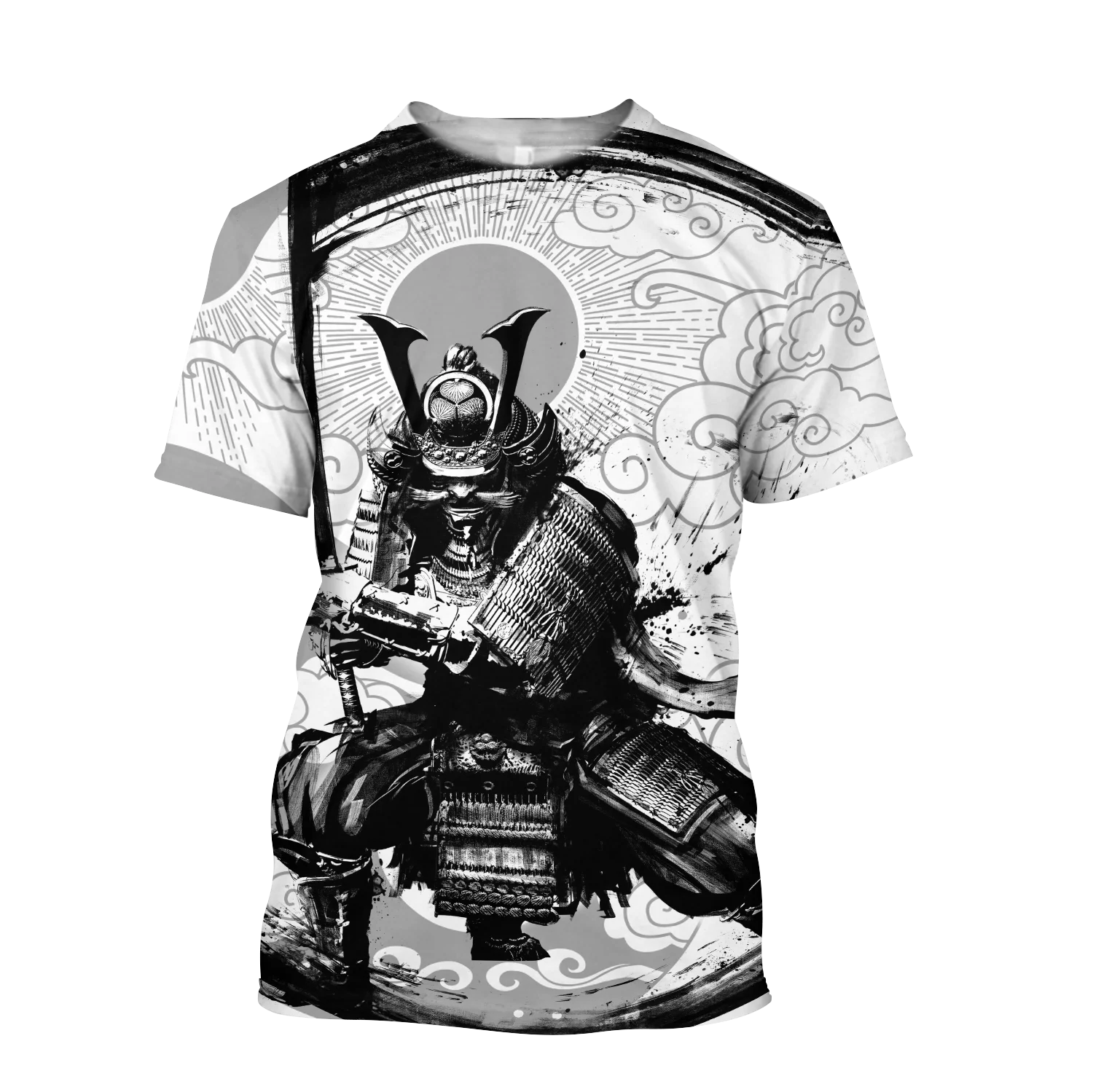 Футболка мужская с 3D-принтом красивая рубашка в стиле хип-хоп принтом самурая