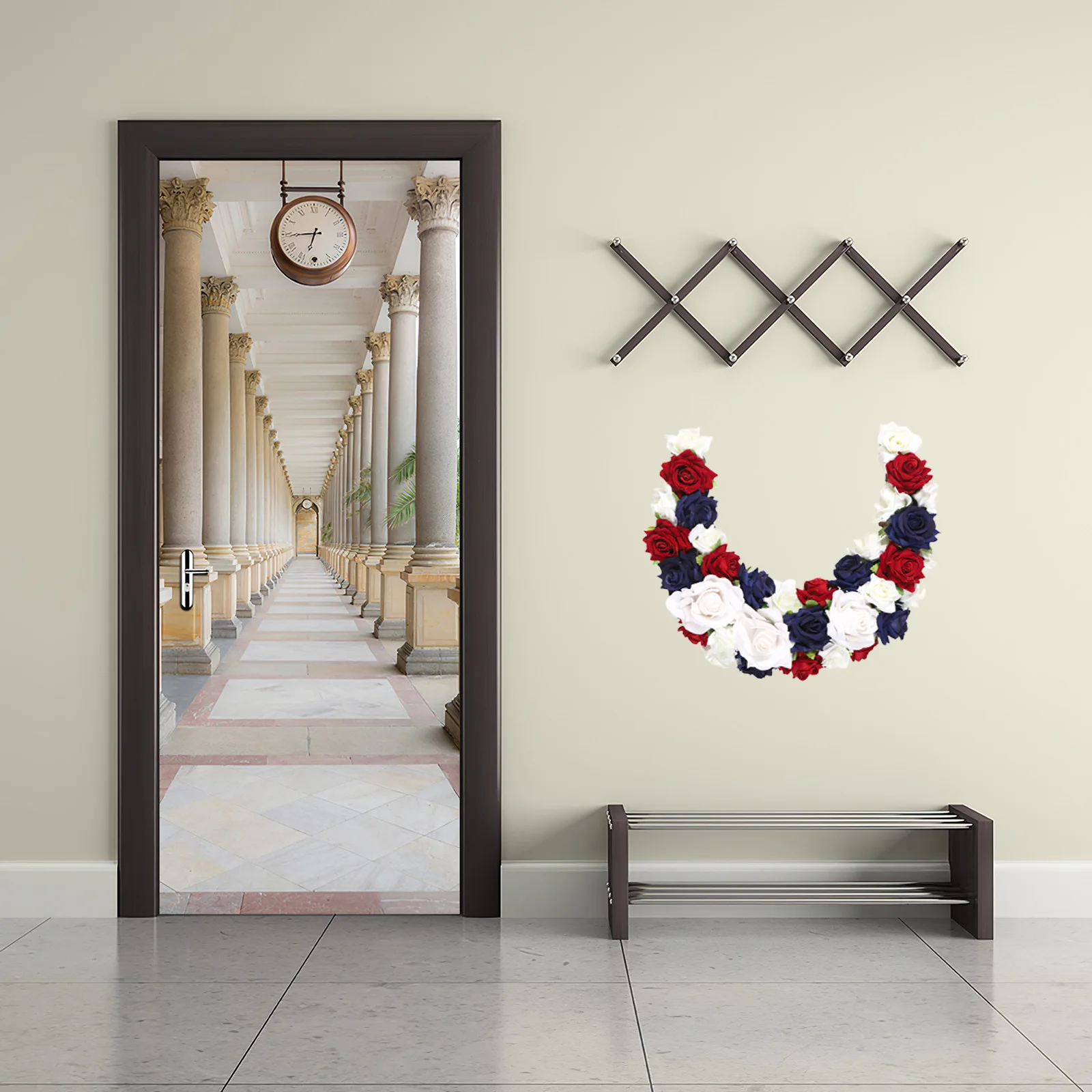 

Венок на День Независимости, украшение для крыльца, креативный висячий Круглый венок для улицы, декоративный венок