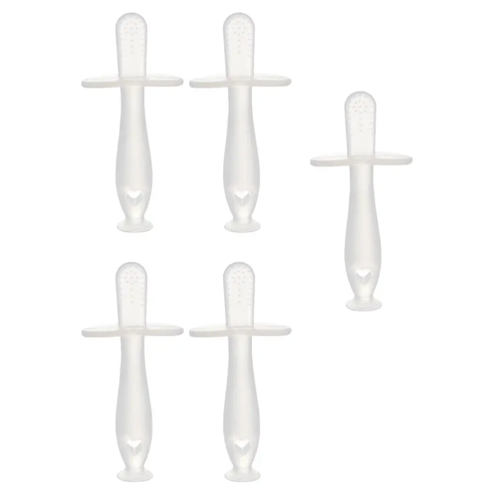 

5Pcs Newborn Pacifying Molar Stick Silicone Safe Teething Stick Transparent