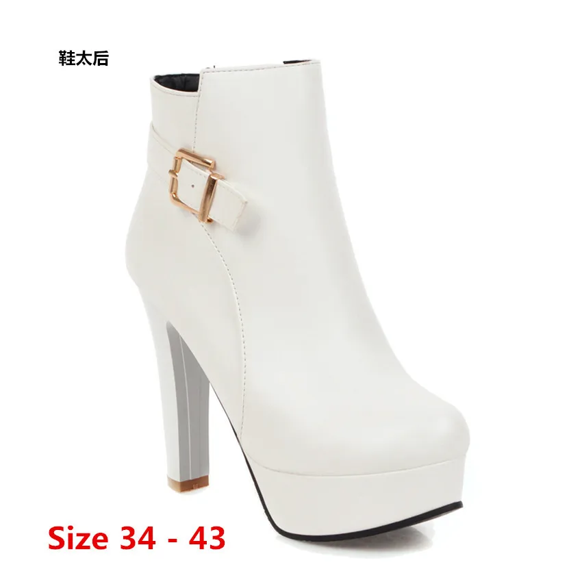 

Женские ботильоны на высоком каблуке, ботинки на платформе и высоком каблуке, большой размер 34-43, обувь для весны и осени