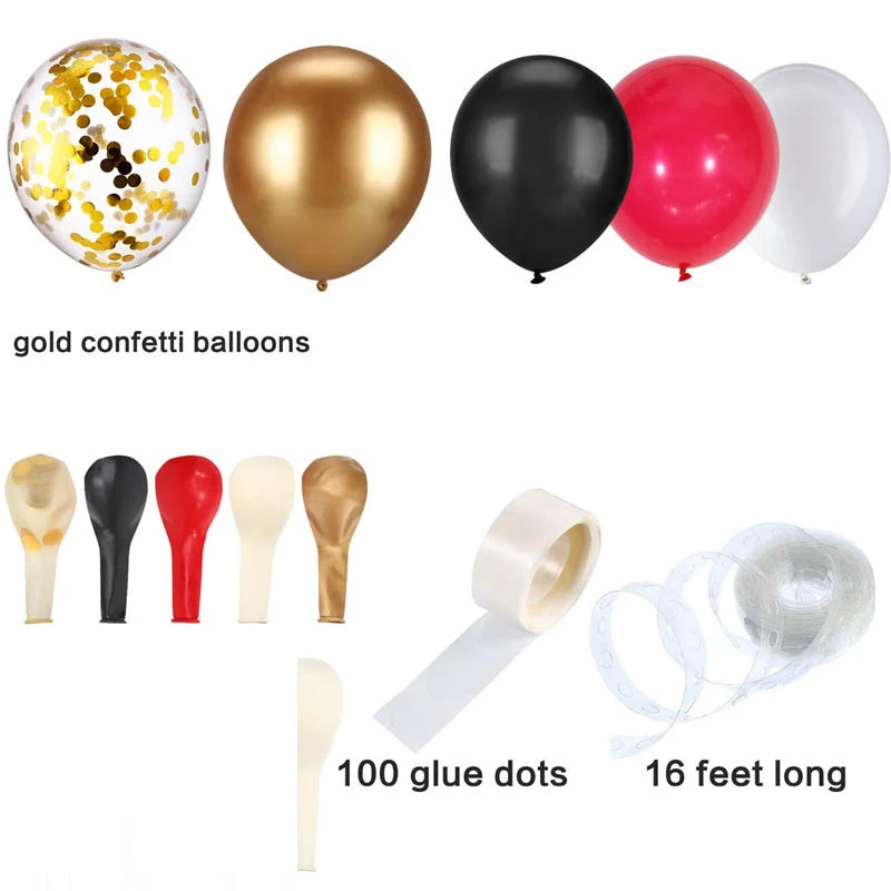 20 штук 12 дюймов хромированная золотые конфетти воздушные шары-гирлянды арочный