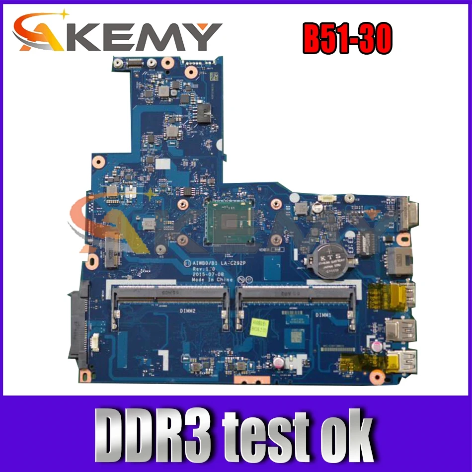 

Akemy для Lenovo B51-30 AIWB0/B1 LA-C292P Материнская плата ноутбука DDR3 (с защитой от отпечатков пальцев разъем) 100% тесты OK