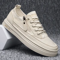 umbrella fabric andd microfiber mens shoes trendy lace up walking mens canvas shoes outdoor summer breathable mens board shoes