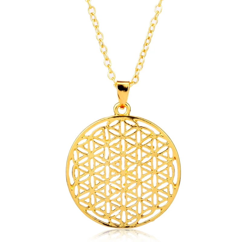 Полый цветок кулон ожерелье Священная Геометрическая мелькапа дух жизни